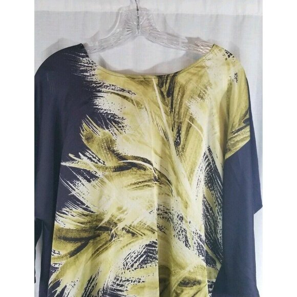 Coldwater Creek Green Black Button Back Top M 10 12 - Picture 2 of 4